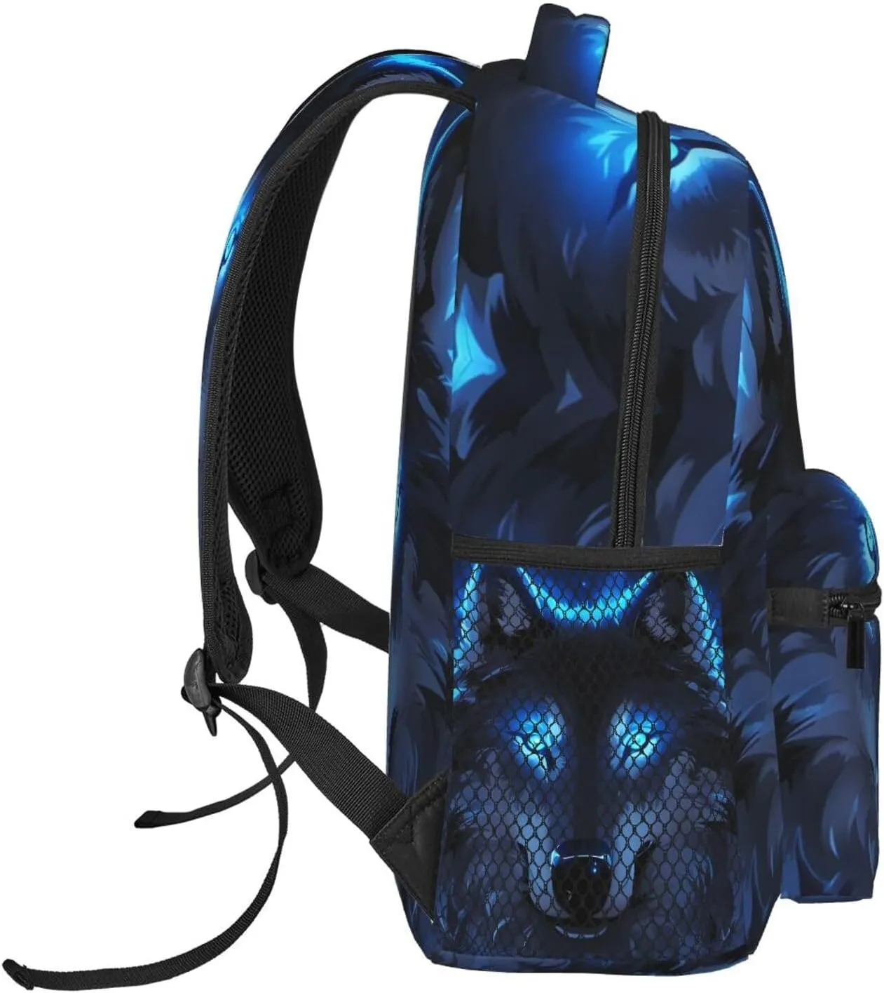 Galaxy Blue Wolf Backpack Bookbag 16 inch Laptop Bag Shoulder Bag Casual Daypack for Teenager