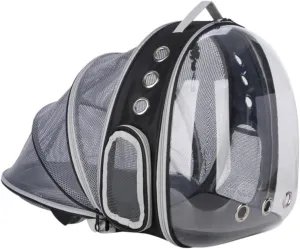 GALPADA 1pc Expandable Cat Backpack Breathable Mesh Pet Carrier with Transparent Window Outdoor Travel Shoulder Bag for Cats Folds for for Hiking and Adventure