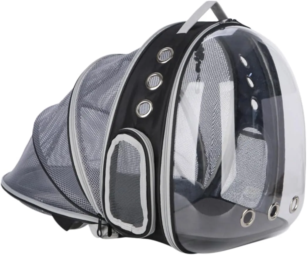 GALPADA 1pc Expandable Cat Backpack Breathable Mesh Pet Carrier with Transparent Window Outdoor Travel Shoulder Bag for Cats Folds for for Hiking and Adventure