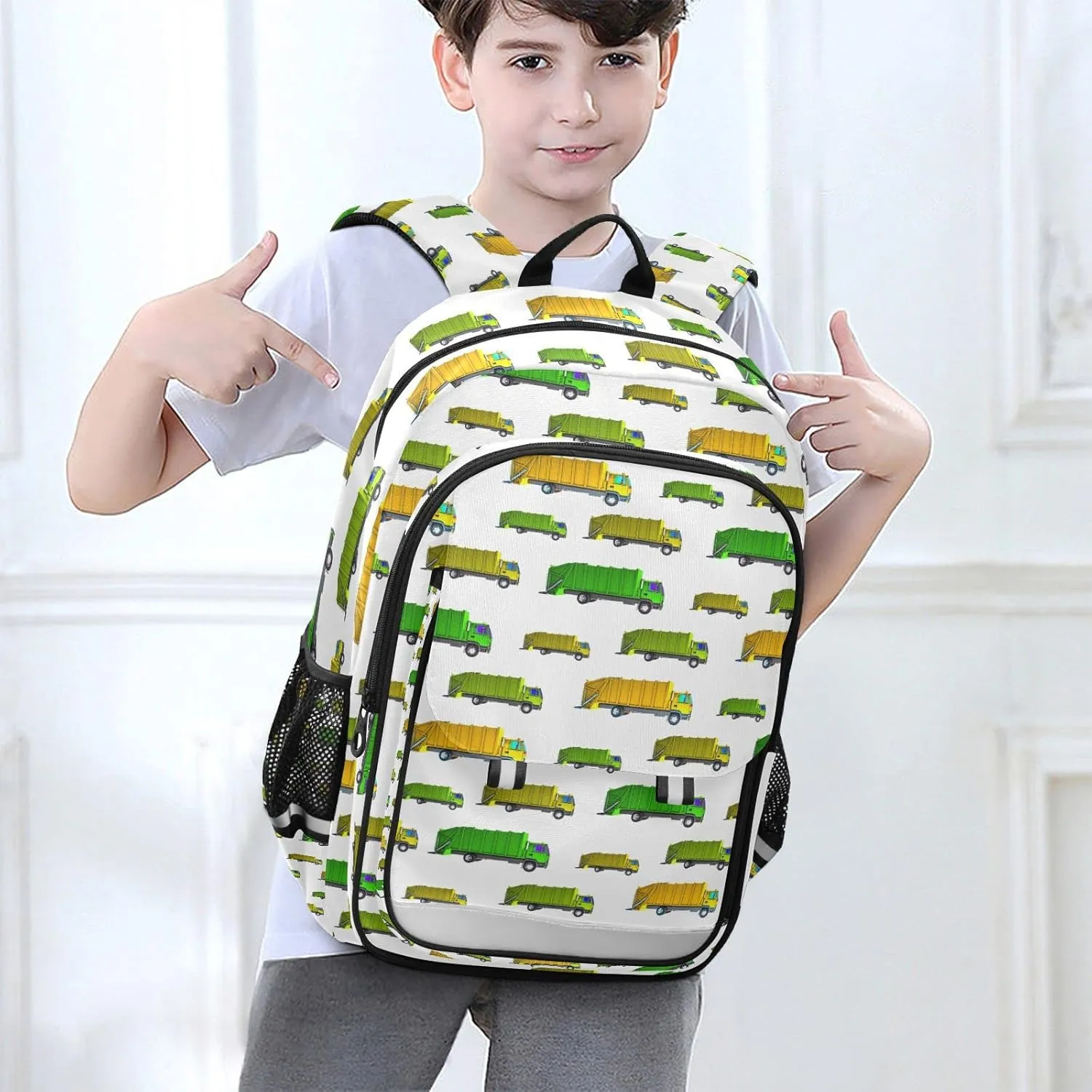 Garbage Truck Backpack for Student; School Backpacks Travel Laptop Bags Bookbags for Suitable for ages 6-12 Student