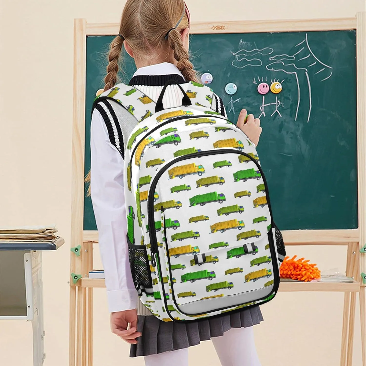 Garbage Truck Backpack for Student; School Backpacks Travel Laptop Bags Bookbags for Suitable for ages 6-12 Student