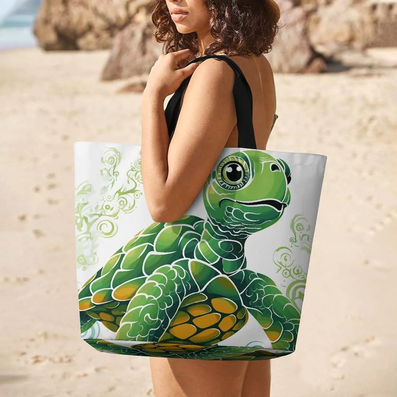Gardenia Flowers Birds Tote Bags, Reusable Grocery Bags, Large Shopping Bags, Beach Bag, Shoulder Bag for Women