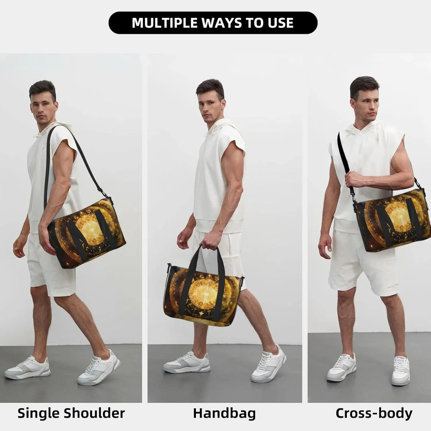 Gears Clock Bronze Century Small Duffel Bag Foldable Travel Bag Weekender Bag Overnight Gym Hospital Bags For Women&Men