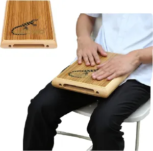 GECKO Travel Cajon, Zebra Wood Percussion Instrument with Internal Guitar Strings, Compact Size, Portable