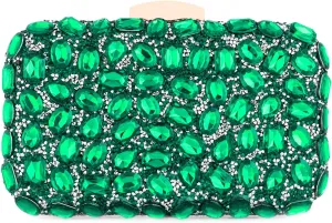 Gemstone Clutch Purses for Women Wedding Party, Rhinestone Purse Crystal Evening Bag for Women Evening