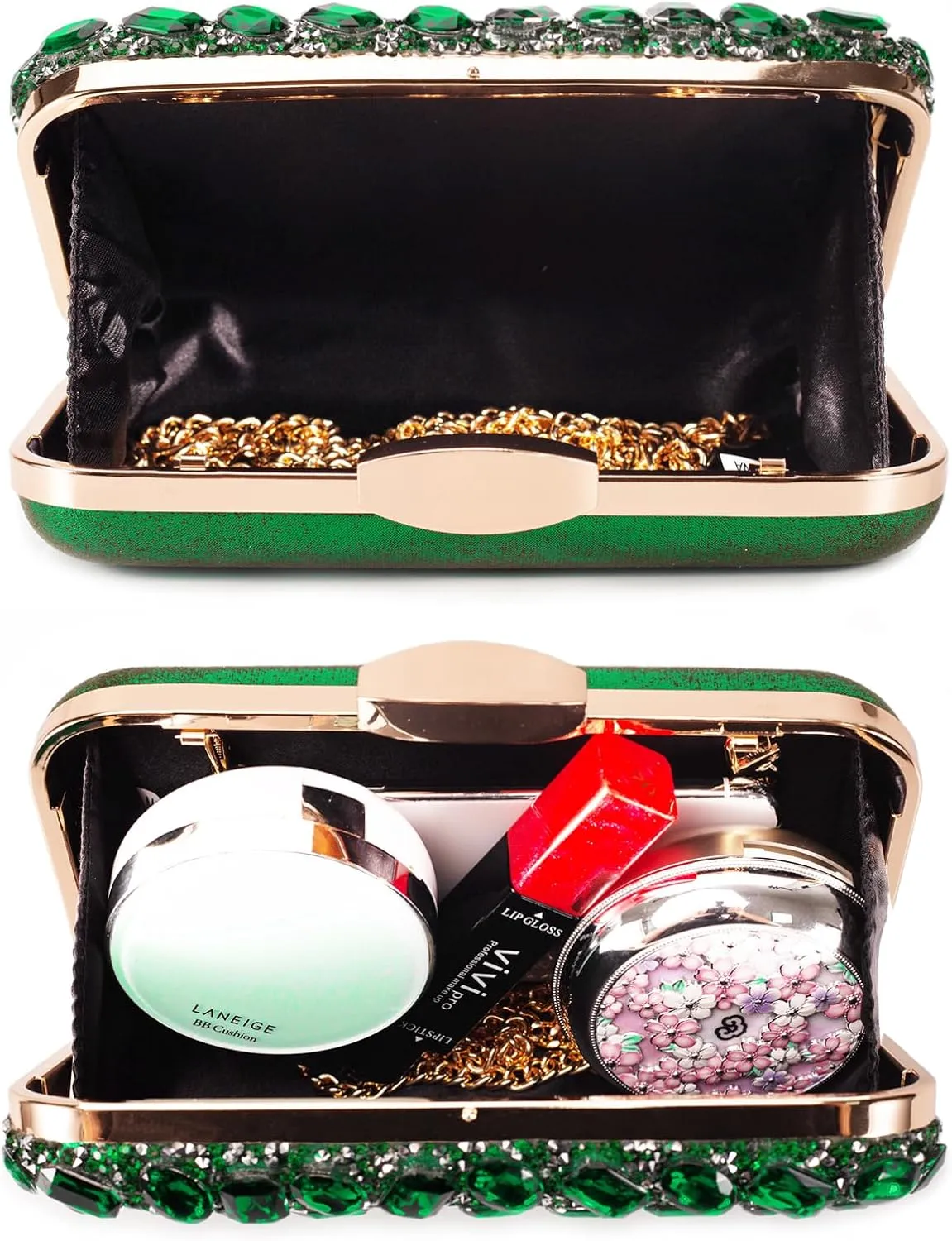 Gemstone Clutch Purses for Women Wedding Party, Rhinestone Purse Crystal Evening Bag for Women Evening