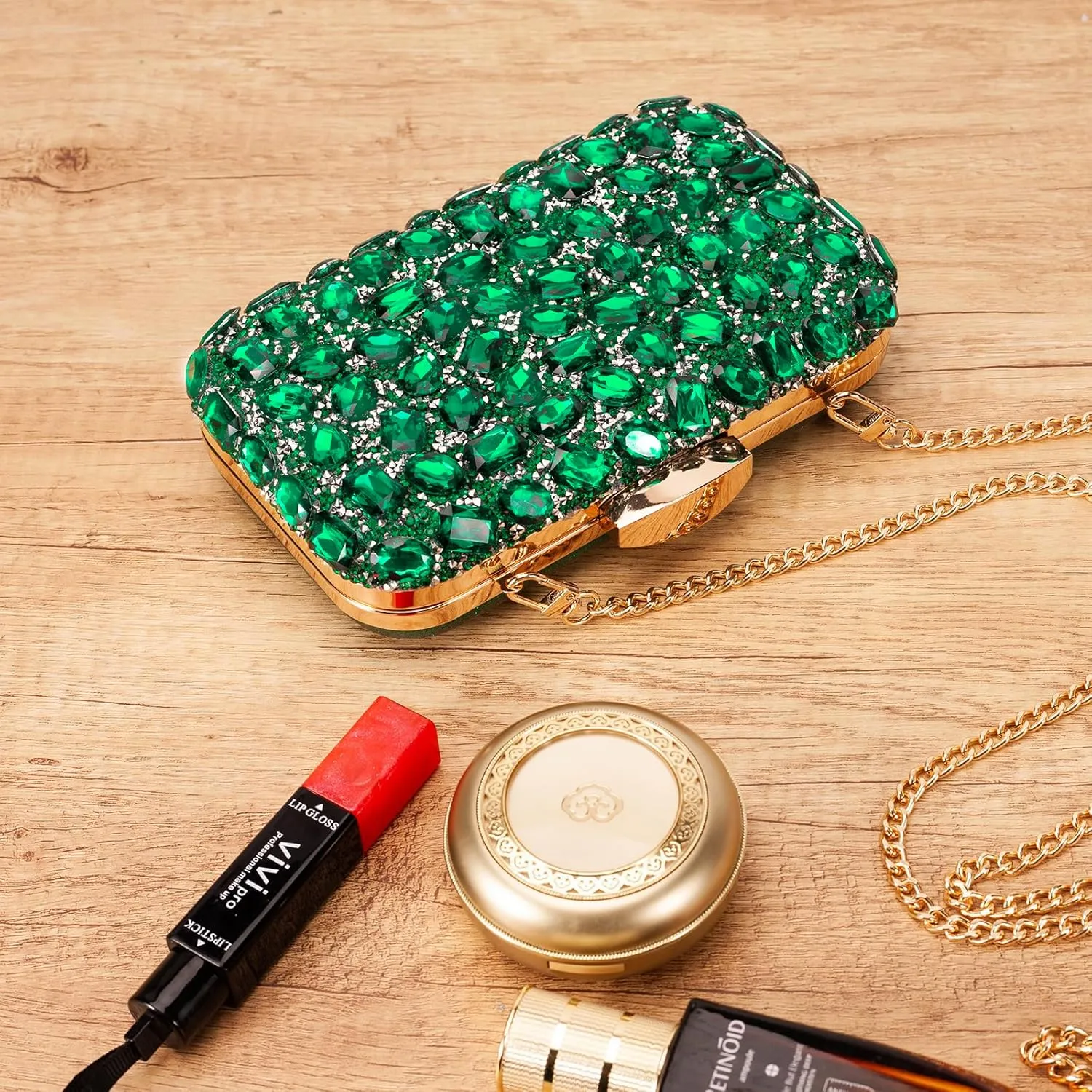 Gemstone Clutch Purses for Women Wedding Party, Rhinestone Purse Crystal Evening Bag for Women Evening