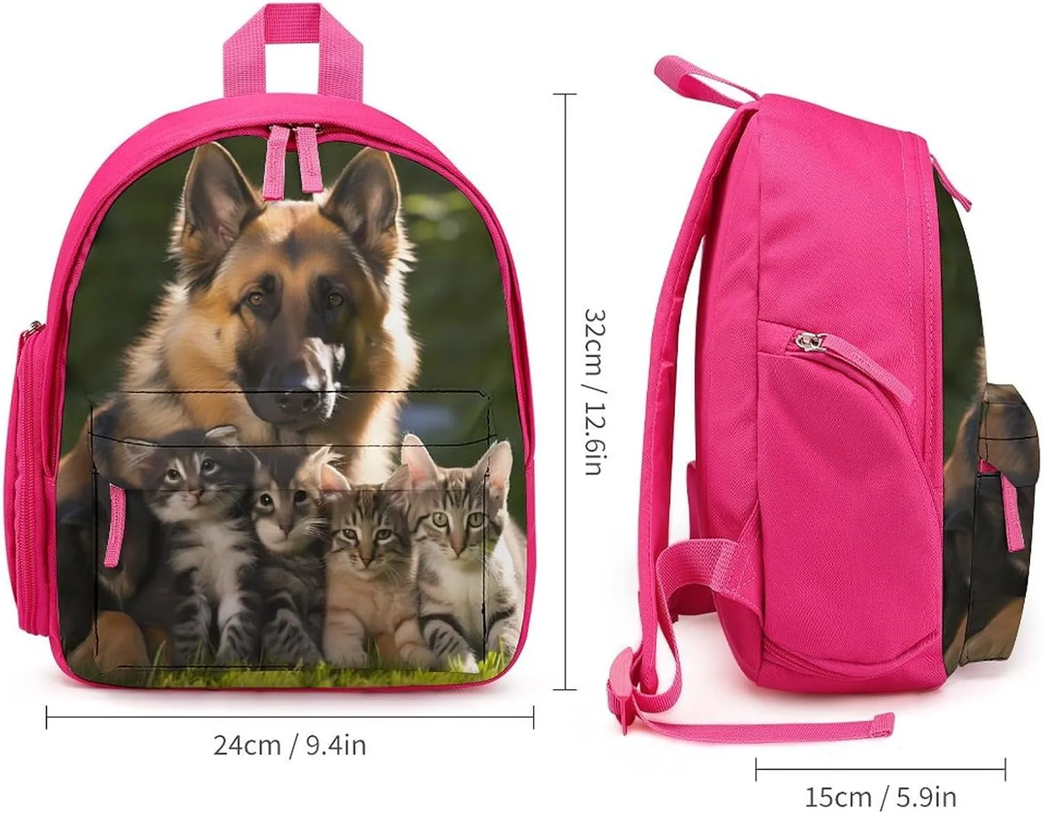 German Shepherd Dog Mini Backpack Cute Shoulder Bag Lightweight Daypack for Travel Picnic Camping