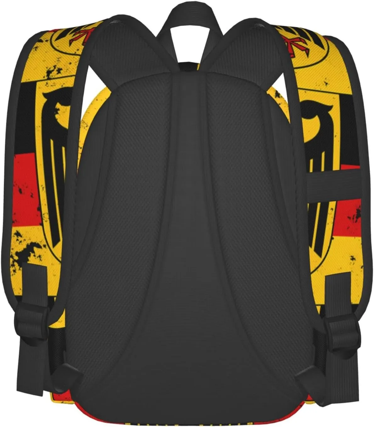 Germany Coat Of Arms German Flag Laptop Commuter Backpack Shoulder Bag Casual Back Pack Daypack Bags With Side Pockets For Work Travel Daily Use