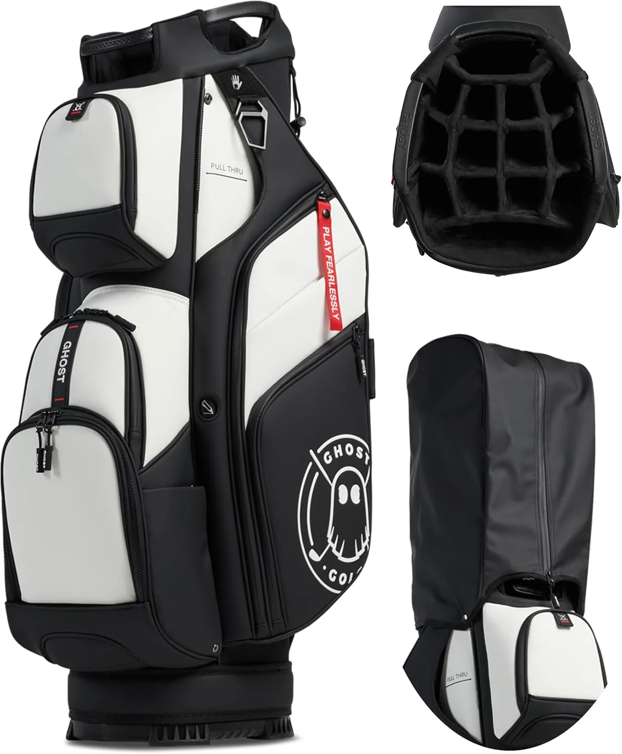 Ghost Golf Cart Bags, GT-14 - Golf Bags for Men & Women, 14-Way Dividers with Premium Materials & Magnetic Pockets - Golf Bag Capacity with 11 External Pockets