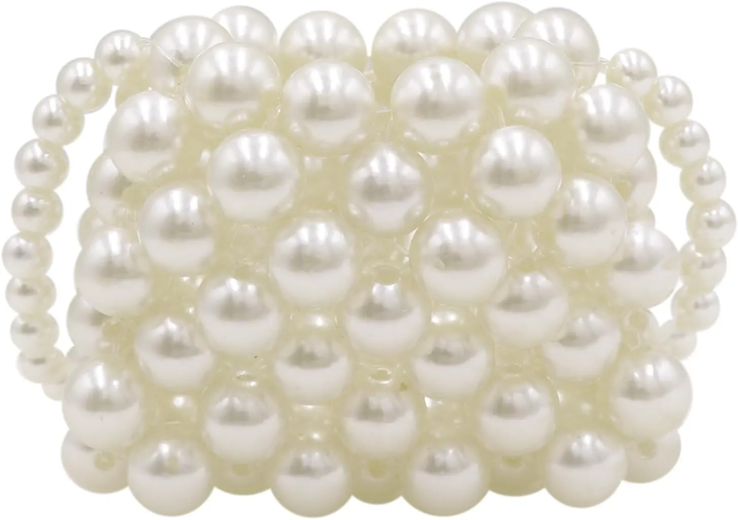 Girls Mini White Pearl Purse Handbag Acrylic Beads Handbag Shoulder Bag Pearl Beaded Clutch Evening Bag for Women
