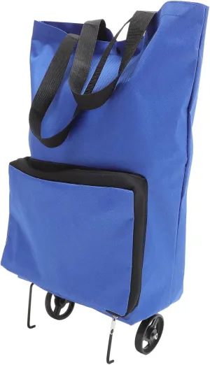 GLEAVI Trolley Laundry Bag Large Pouch Folding Shopping Cart on Wheels Cart for Groceries