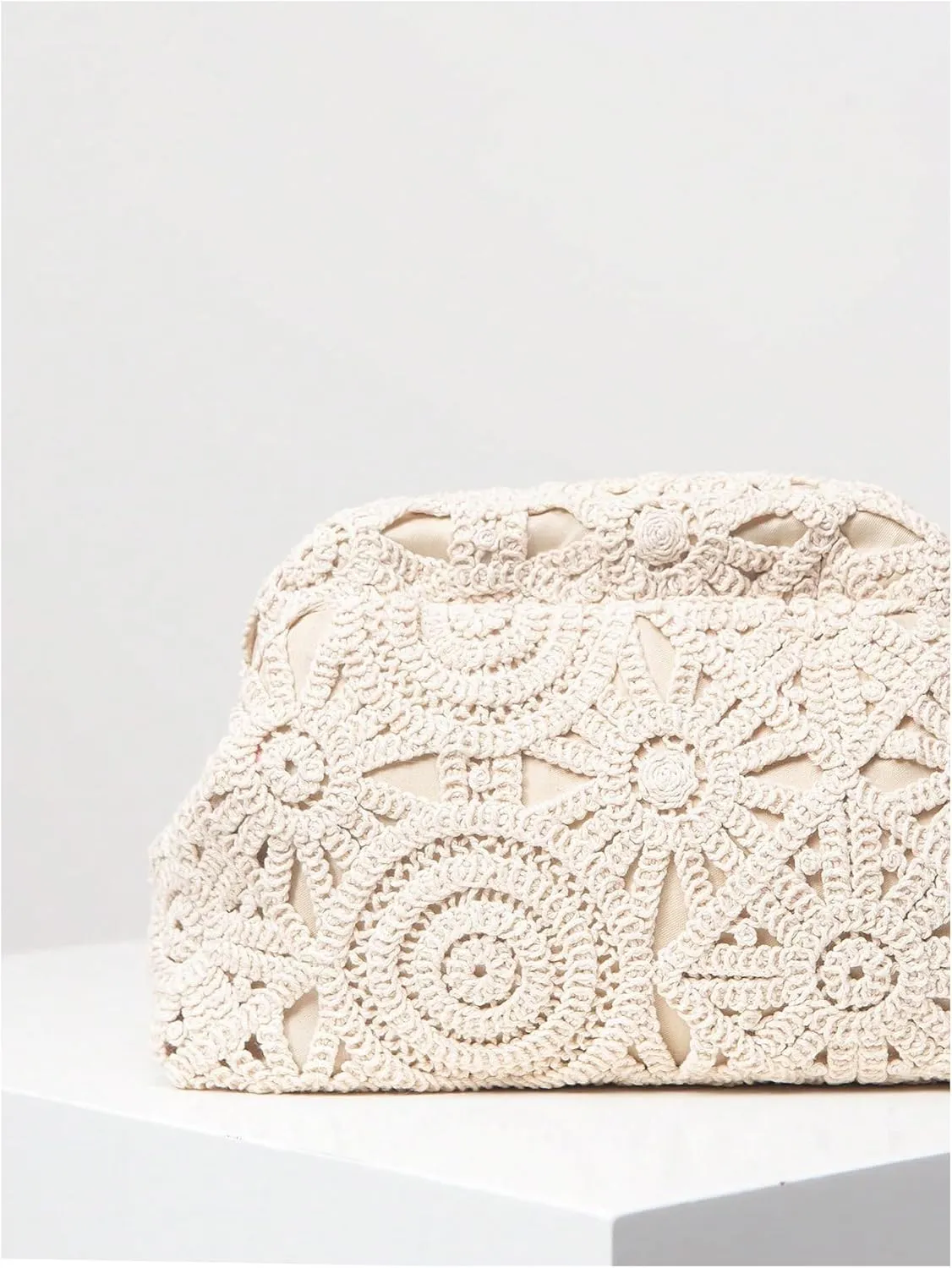 GORGLITTER Women's Crochet Purses Wedding Prom Summer Beach Bag Dumpling Cloud Evening Clutch Purses