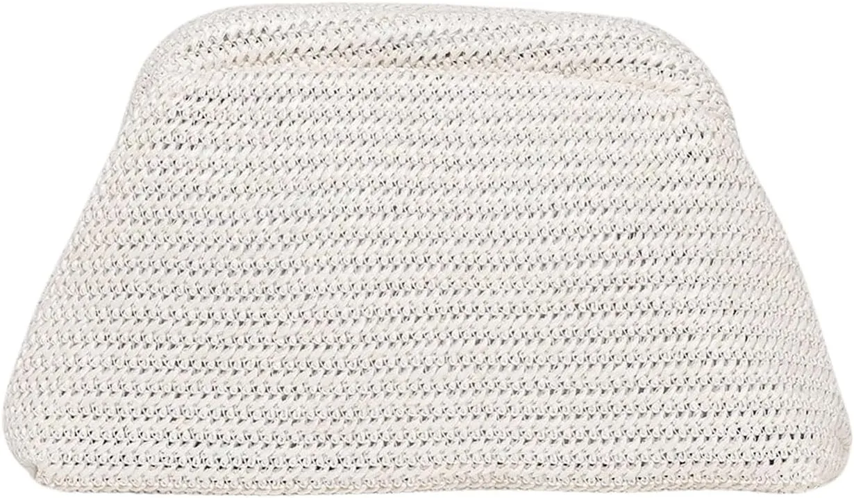 GORGLITTER Women's Crochet Purses Wedding Prom Summer Beach Bag Dumpling Cloud Evening Clutch Purses