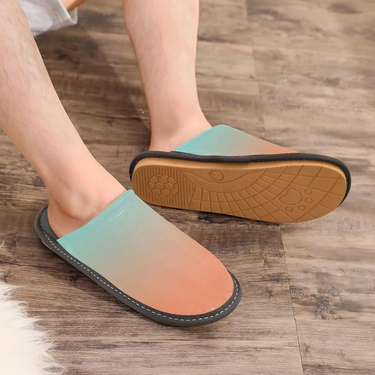 Gradient Travel Slippers Womens Houseshoes Womens Winter Slippers Home Slippers for Men