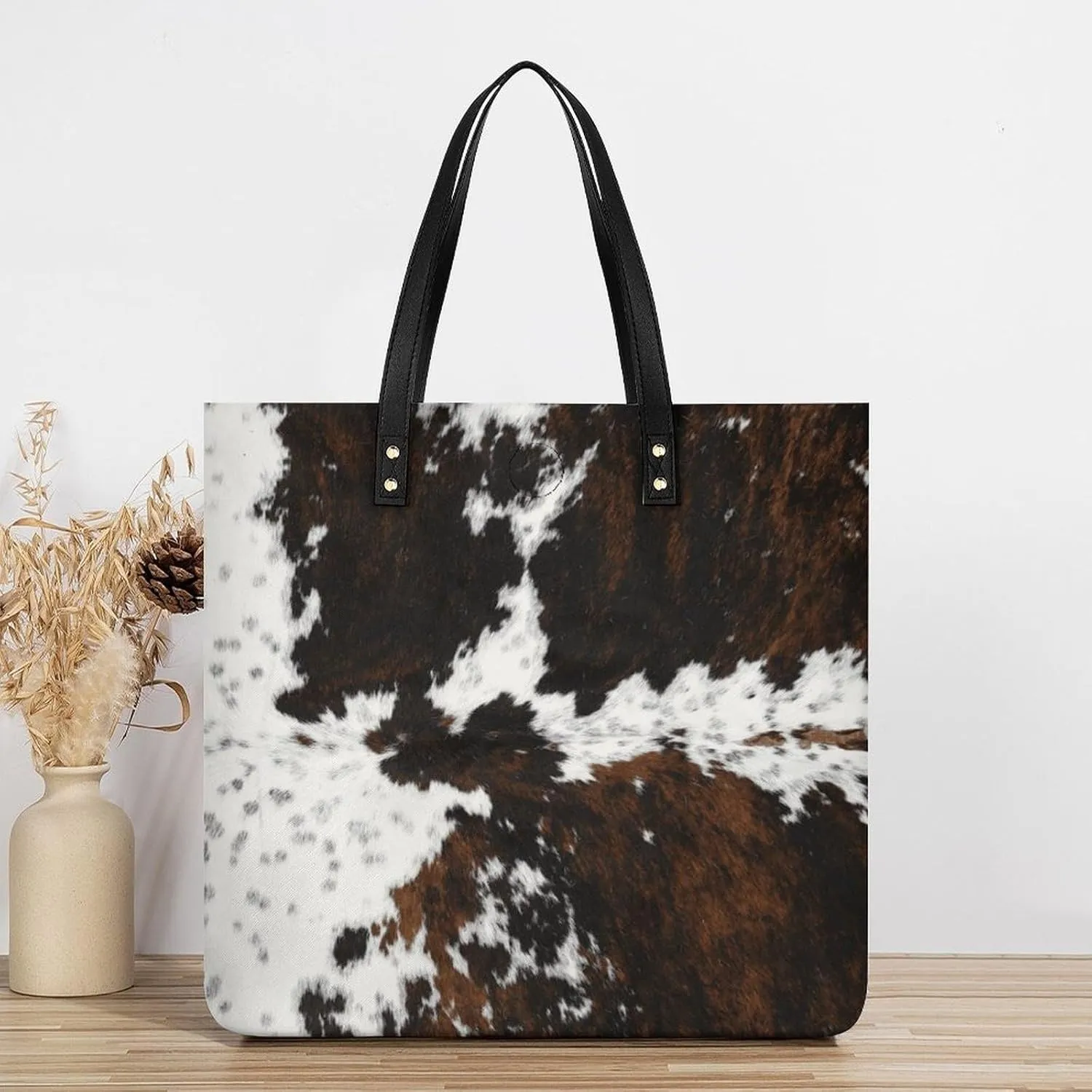 Green Boston Terrier Dogs Fashionable All Printed Leather Handbag Unisex
