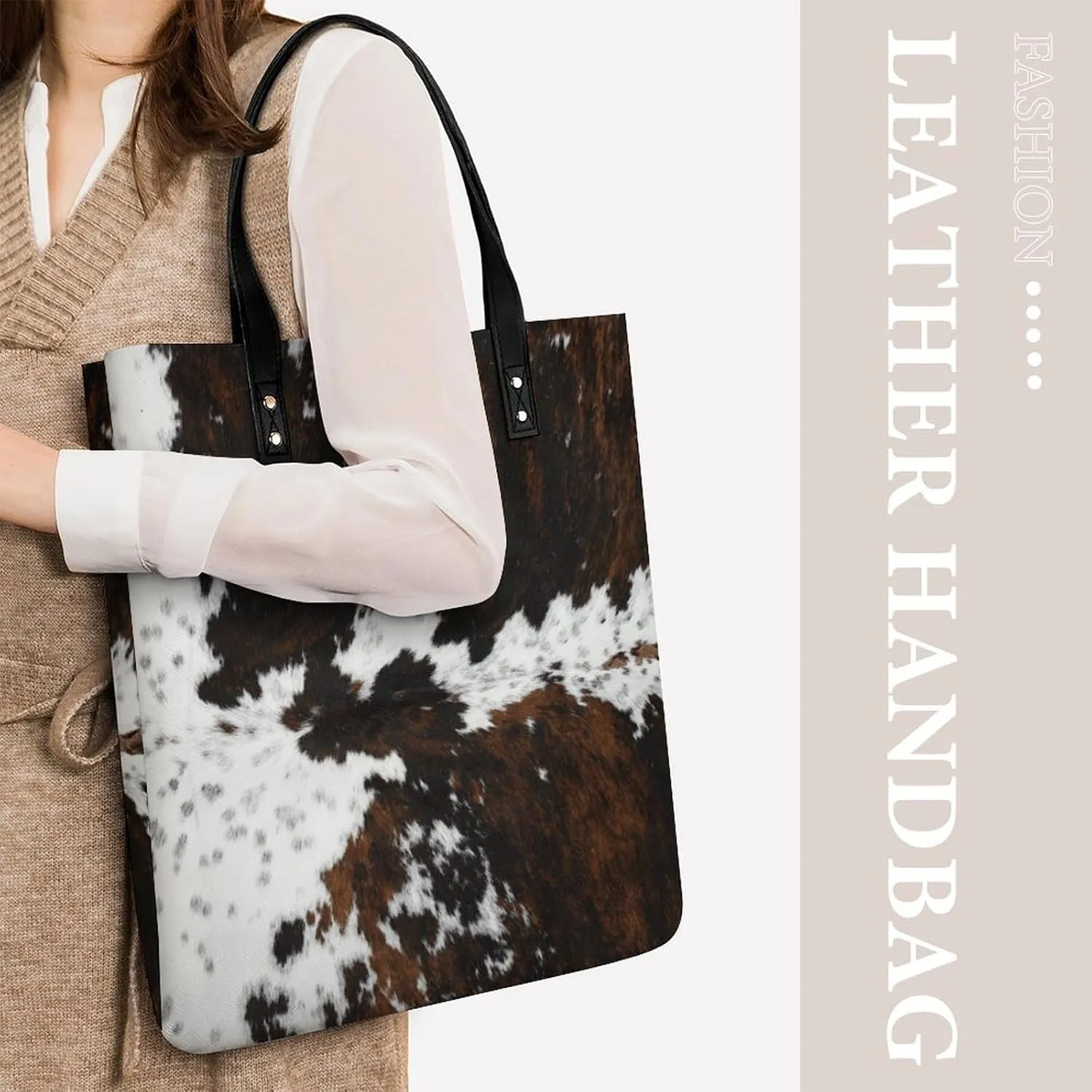 Green Boston Terrier Dogs Fashionable All Printed Leather Handbag Unisex