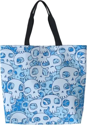 green fire Skull Reusable Grocery bags Big Capacity Shopping Bag Canvas Shoulder Tote Handbag for Women Girls