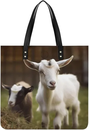 Grocery Bags Cute Goat Bag for Women Lightweight Beach Bag Shoulder Bags for Travel Shopping Work Handbag