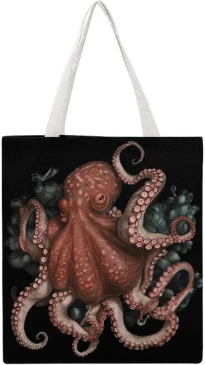 Grocery Bags Octopus Intertwined Bag for Women Lightweight Beach Bag Shoulder Bags for Travel Shopping Work Handbag