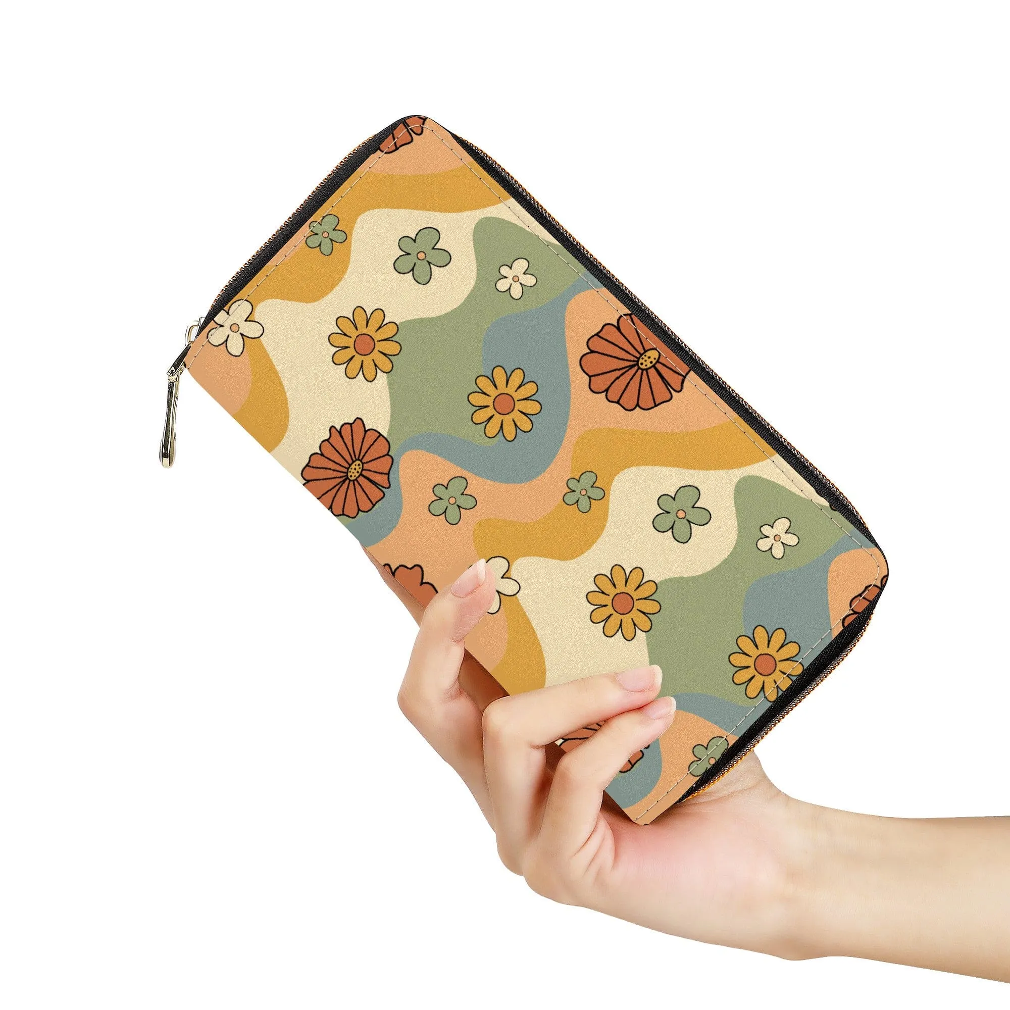 Groovy Daisy Mod Zip-Around Wallet