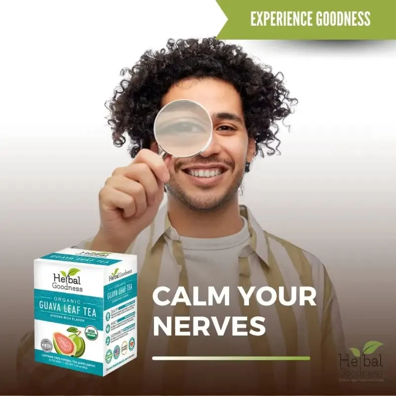 Guava Leaf Tea - Organic - Tea 24/2g - Caffeine-Free & Sustainably Sourced - Herbal Goodness