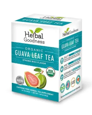 Guava Leaf Tea - Organic - Tea 24/2g - Caffeine-Free & Sustainably Sourced - Herbal Goodness