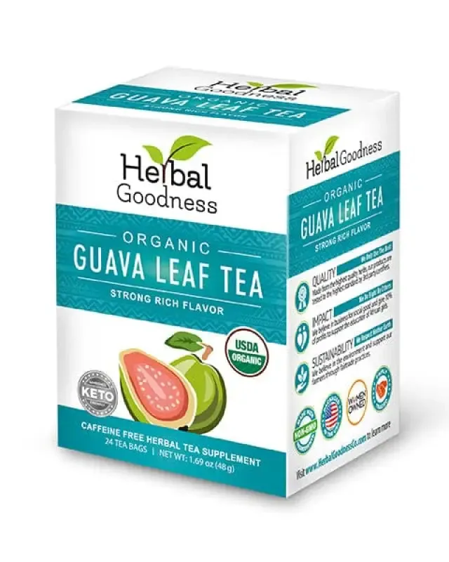 Guava Leaf Tea - Organic - Tea 24/2g - Caffeine-Free & Sustainably Sourced - Herbal Goodness
