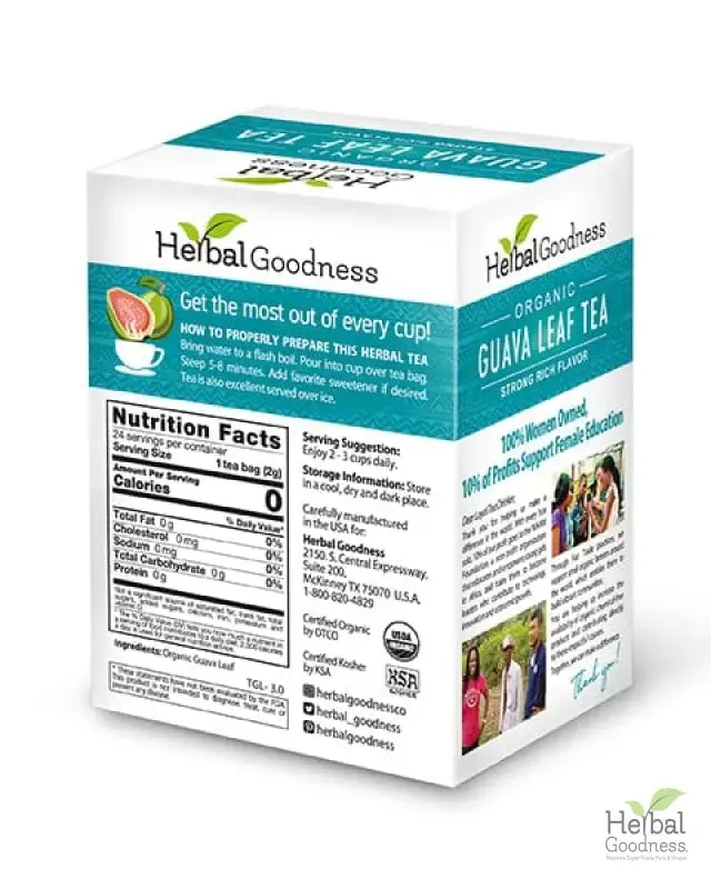Guava Leaf Tea - Organic - Tea 24/2g - Caffeine-Free & Sustainably Sourced - Herbal Goodness
