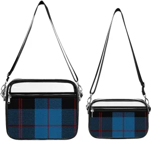 Guthrie Clan Family Tartan Transparent Cross Bag Two-piece Set, Fashionable Transparent Bag