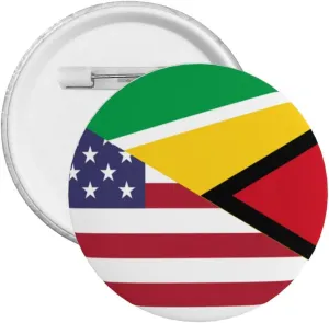 Guyana American Flag Express Your Unique Style with Our Fashionable Round Badges