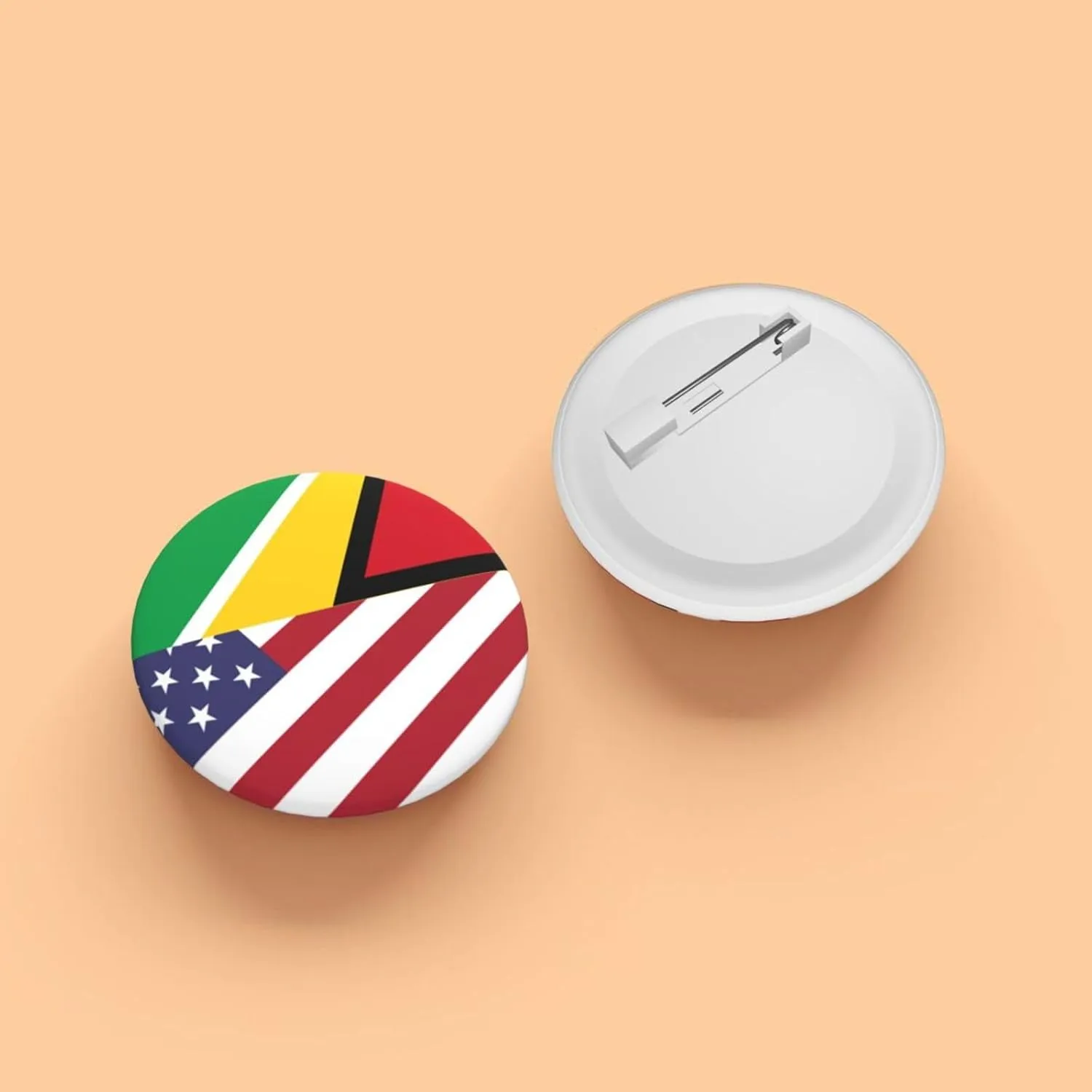 Guyana American Flag Express Your Unique Style with Our Fashionable Round Badges