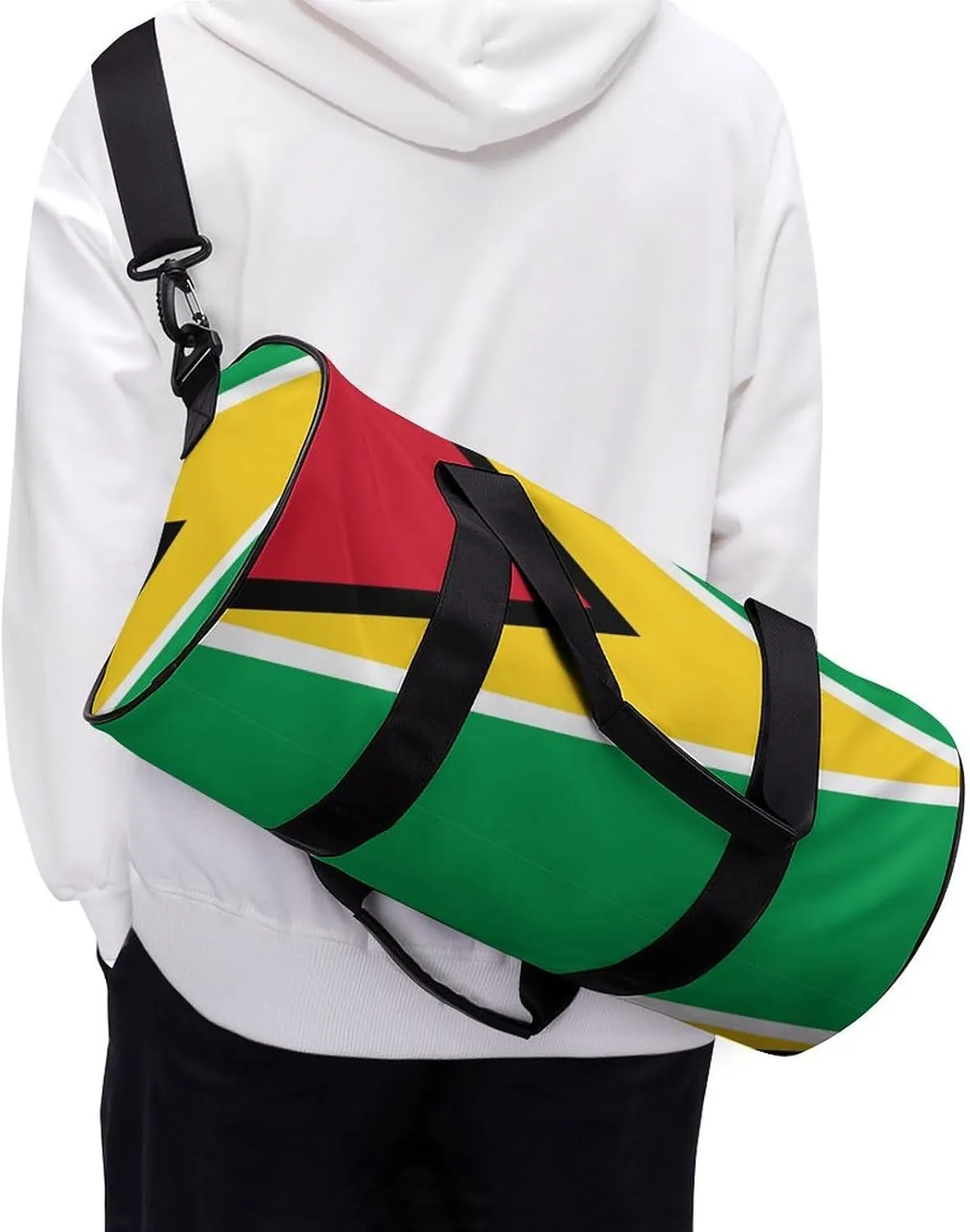 Guyana Flag Large Capacity Gym Bag for Women Men with Wet Pocket Travel Duffel