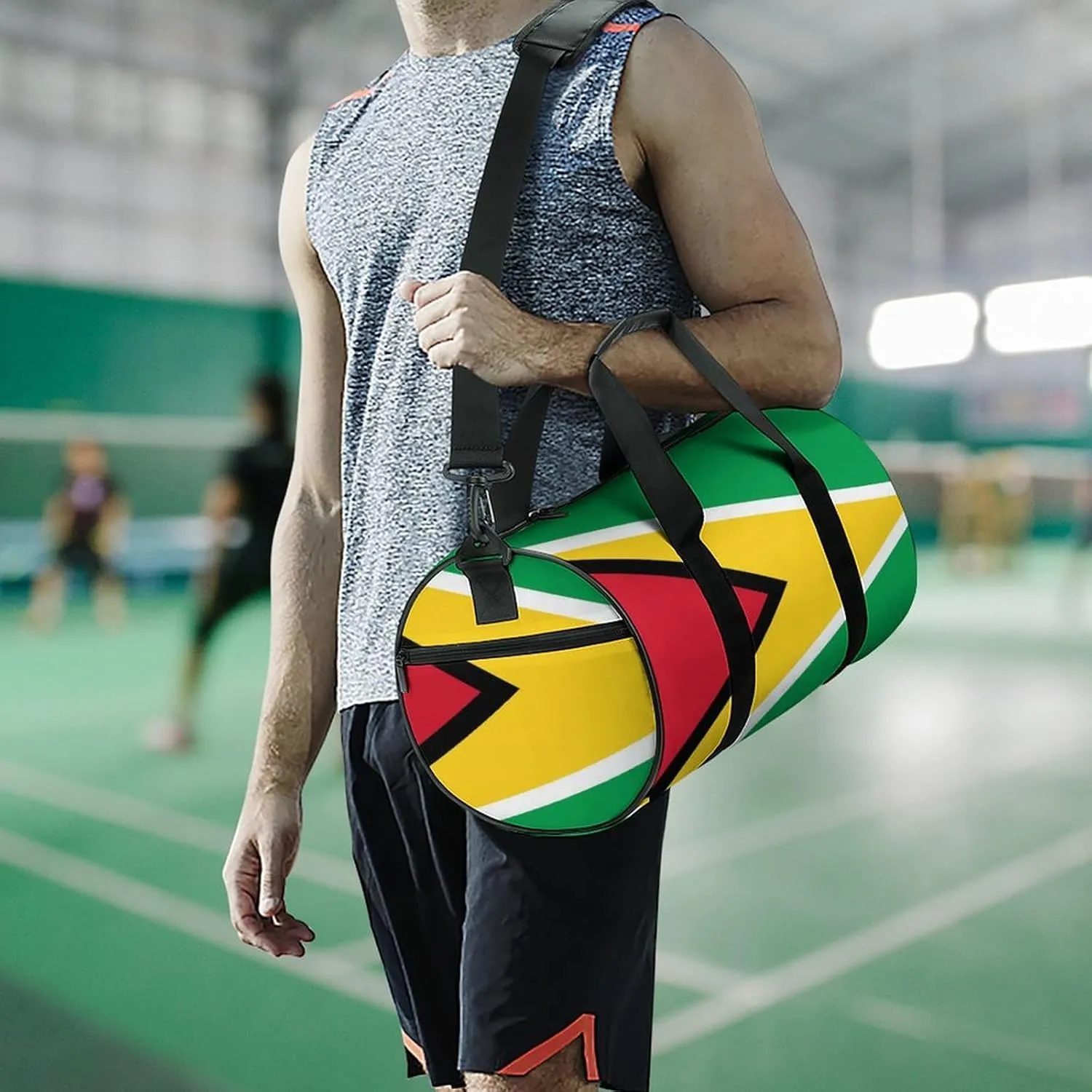 Guyana Flag Large Capacity Gym Bag for Women Men with Wet Pocket Travel Duffel