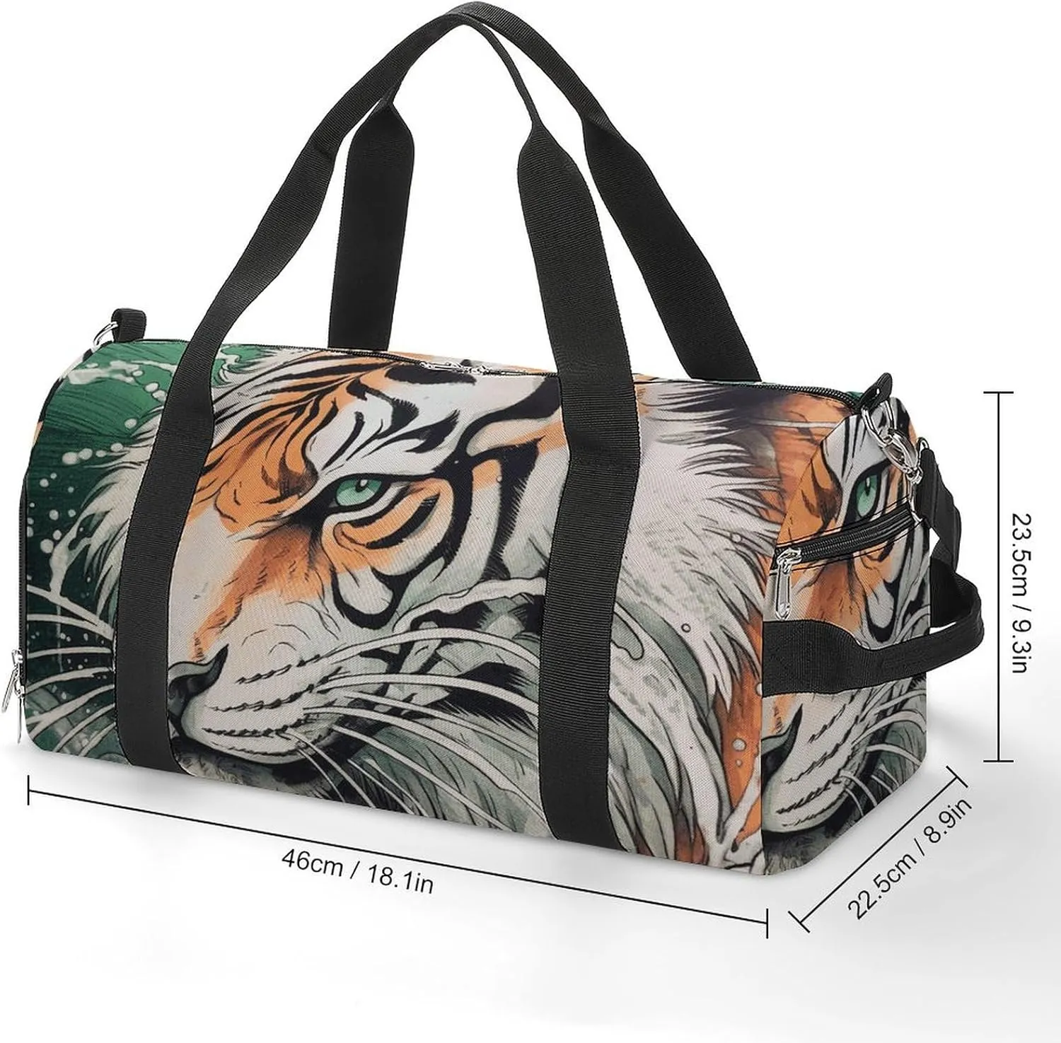 Gym Bag A Hand Drawn Tiger Duffel Bag for Men Women Overnight Bag with Shoe Compartment Workout Bags