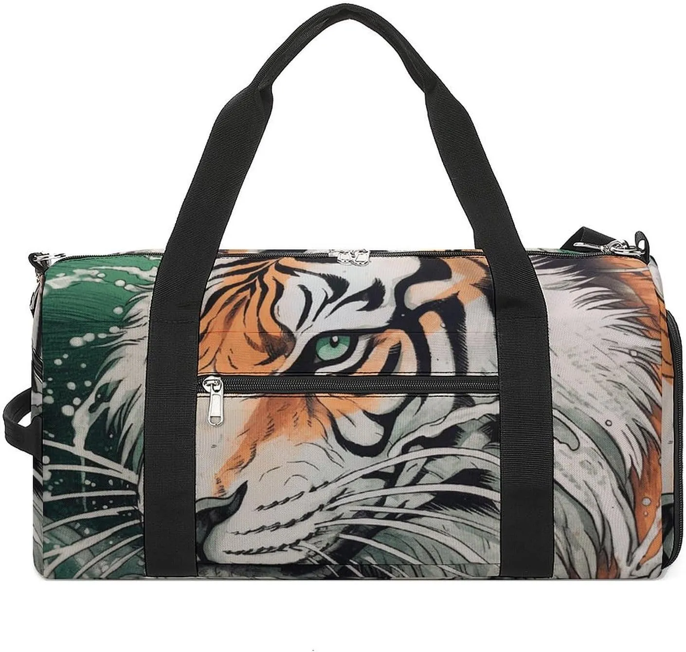 Gym Bag A Hand Drawn Tiger Duffel Bag for Men Women Overnight Bag with Shoe Compartment Workout Bags