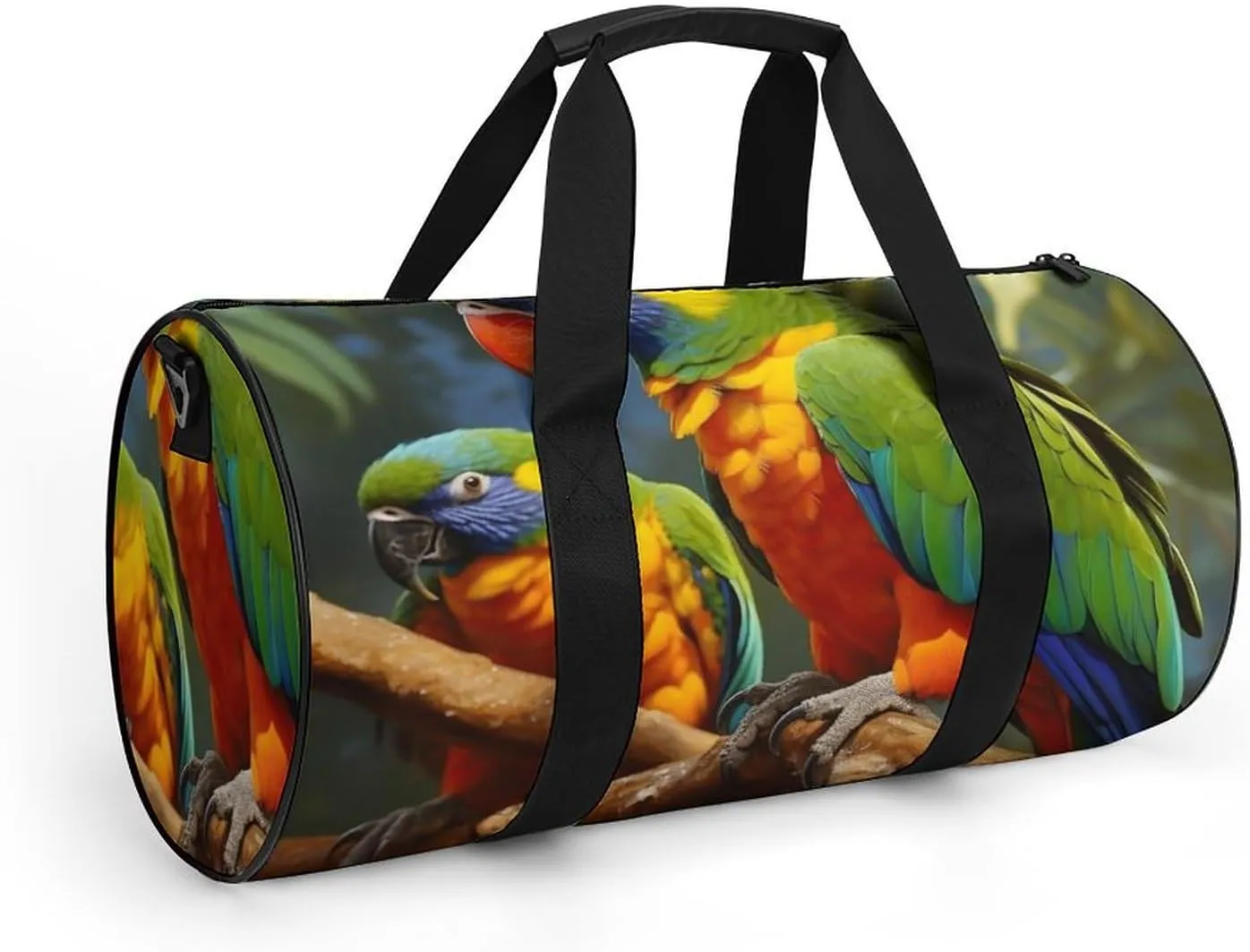 Gym Bag Bird Parrot Painting Duffel Bag for Men Women Overnight Bag with Shoe Compartment Workout Bags