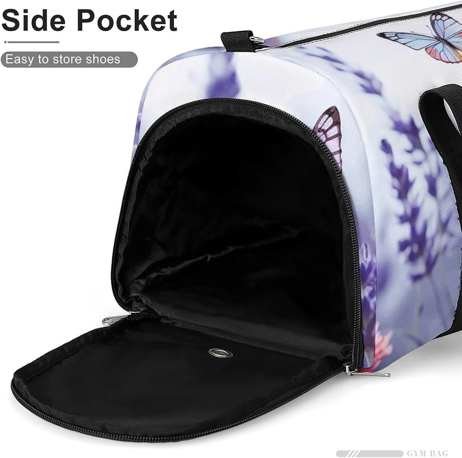 Gym Bag Butterflies And Flowers Duffel Bag for Men Women Overnight Bag with Shoe Compartment Workout Bags