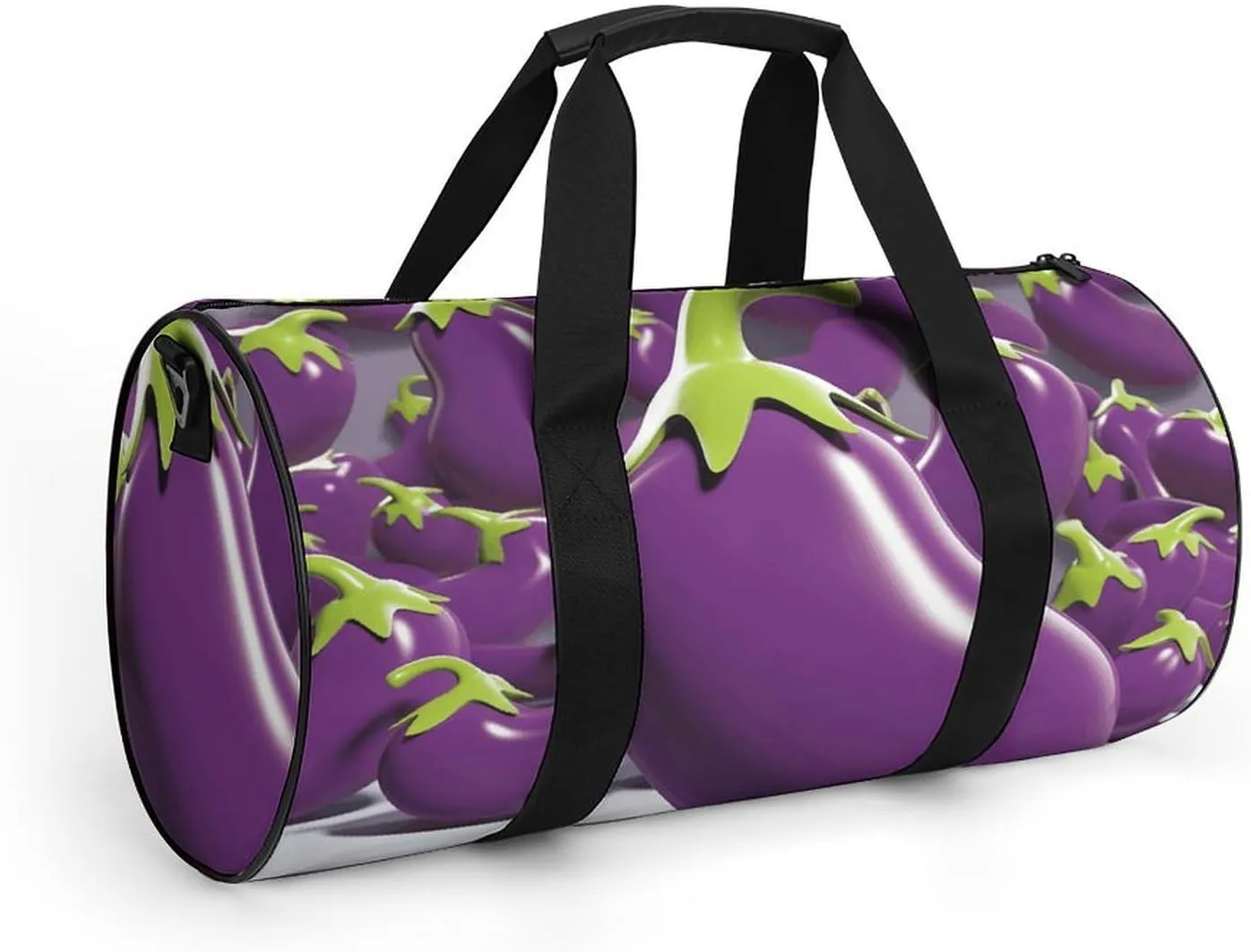 Gym Bag Cartoon Eggplant Duffel Bag for Men Women Overnight Bag with Shoe Compartment Workout Bags