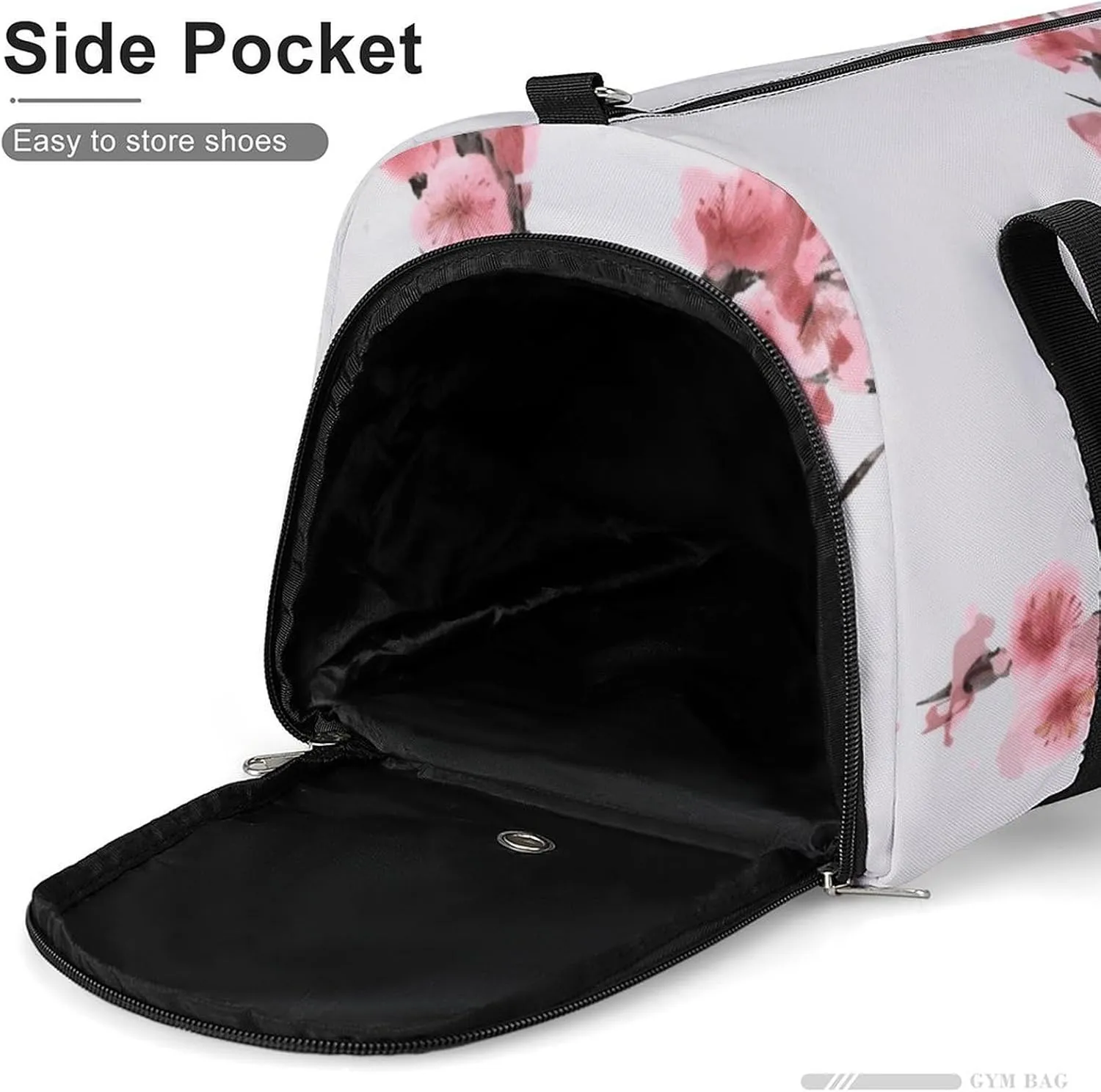 Gym Bag Cherry Blossom Tree Branch Duffel Bag for Men Women Overnight Bag with Shoe Compartment Workout Bags