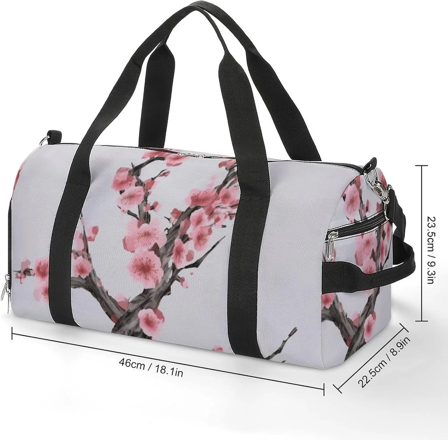 Gym Bag Cherry Blossom Tree Branch Duffel Bag for Men Women Overnight Bag with Shoe Compartment Workout Bags