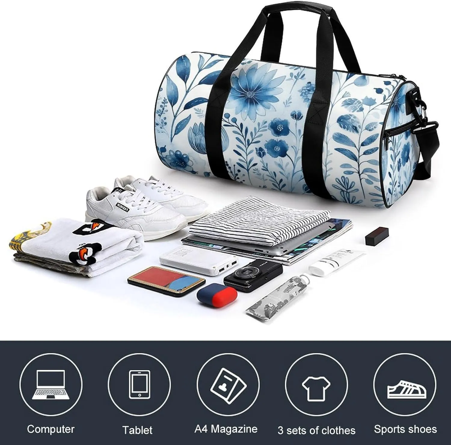 Gym Bag Color Field Painting Style Duffel Bag for Men Women Overnight Bag with Shoe Compartment Workout Bags