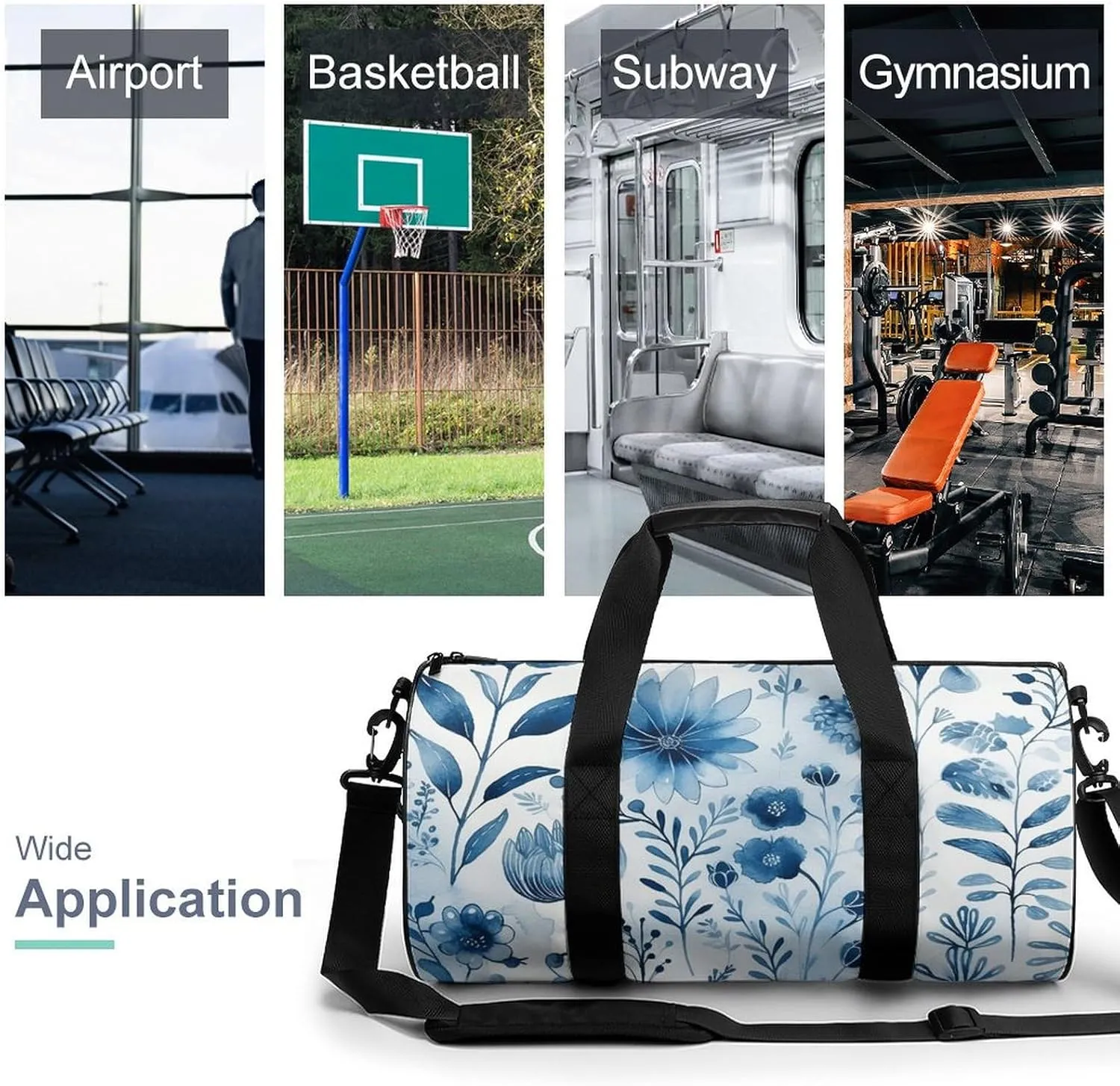 Gym Bag Color Field Painting Style Duffel Bag for Men Women Overnight Bag with Shoe Compartment Workout Bags