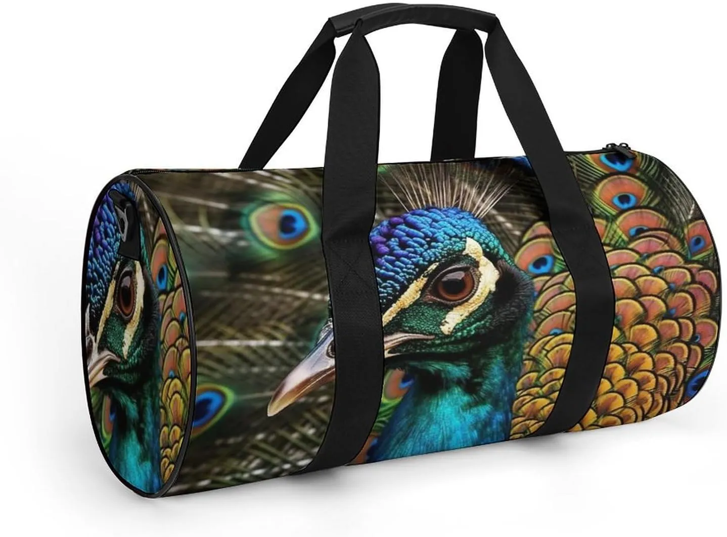 Gym Bag Colored Peacock Duffel Bag for Men Women Overnight Bag with Shoe Compartment Workout Bags