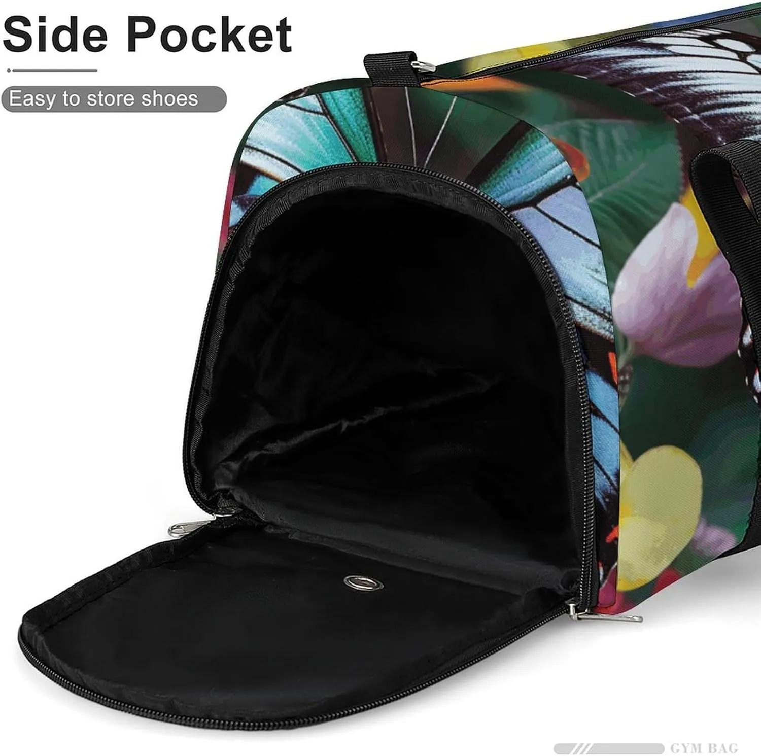 Gym Bag Colorful Butterfly Duffel Bag for Men Women Overnight Bag with Shoe Compartment Workout Bags