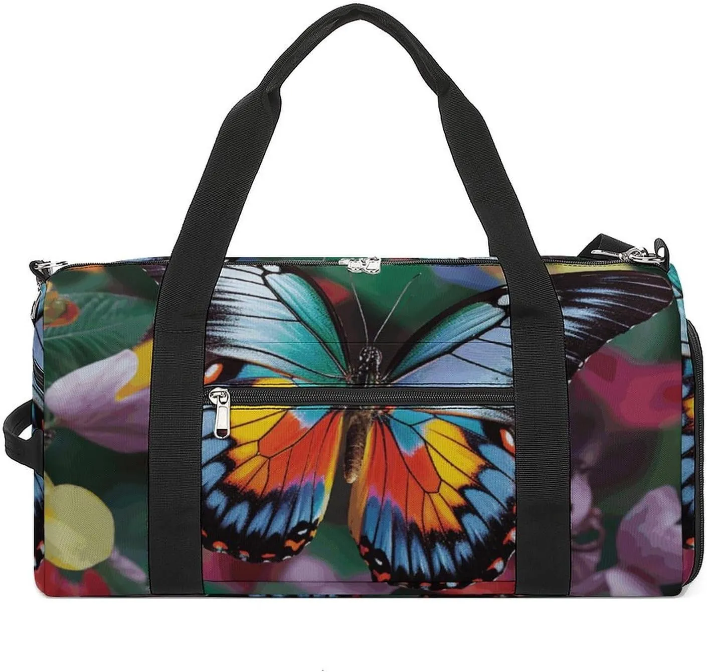Gym Bag Colorful Butterfly Duffel Bag for Men Women Overnight Bag with Shoe Compartment Workout Bags