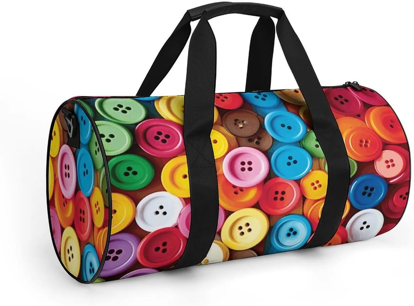 Gym Bag Colorful Buttons Duffel Bag for Men Women Overnight Bag with Shoe Compartment Workout Bags