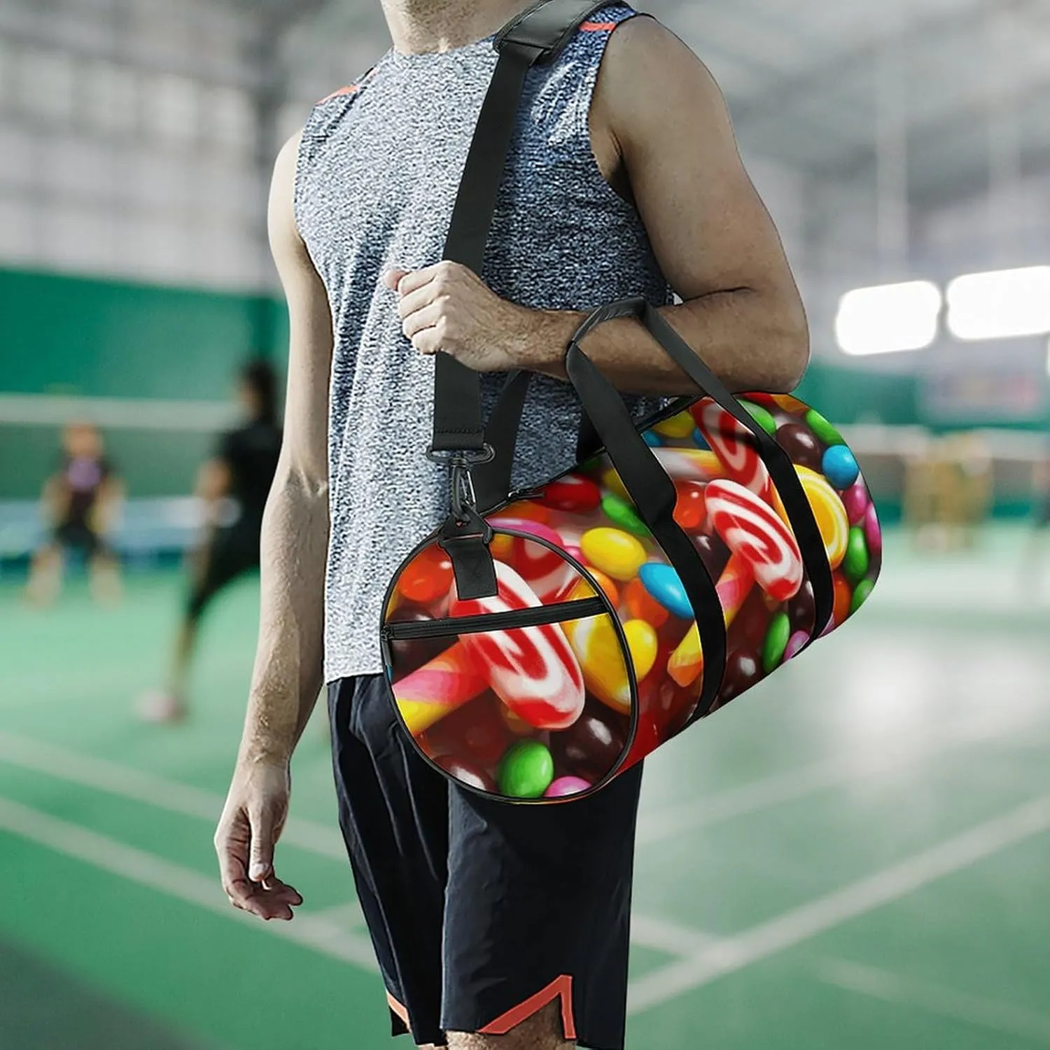 Gym Bag Colorful Candy Duffel Bag for Men Women Overnight Bag with Shoe Compartment Workout Bags