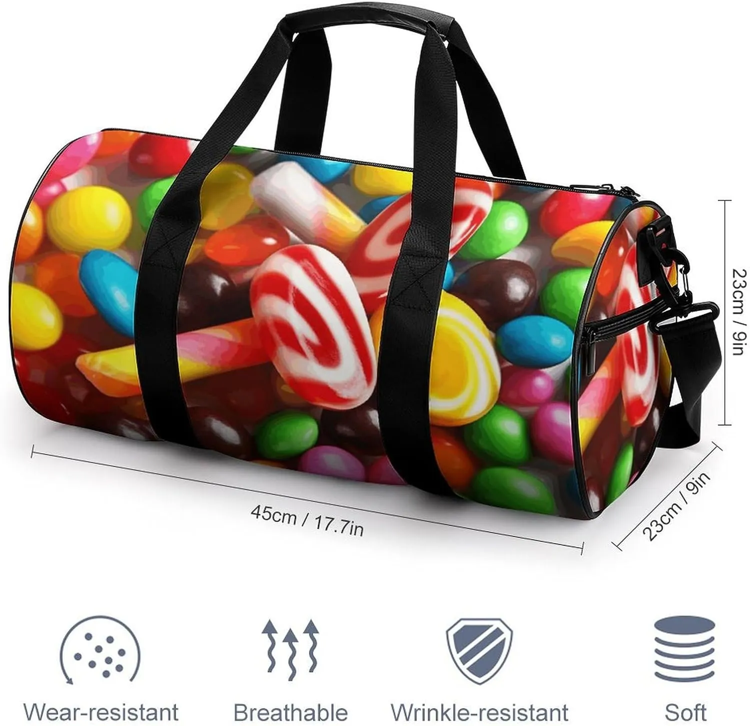 Gym Bag Colorful Candy Duffel Bag for Men Women Overnight Bag with Shoe Compartment Workout Bags