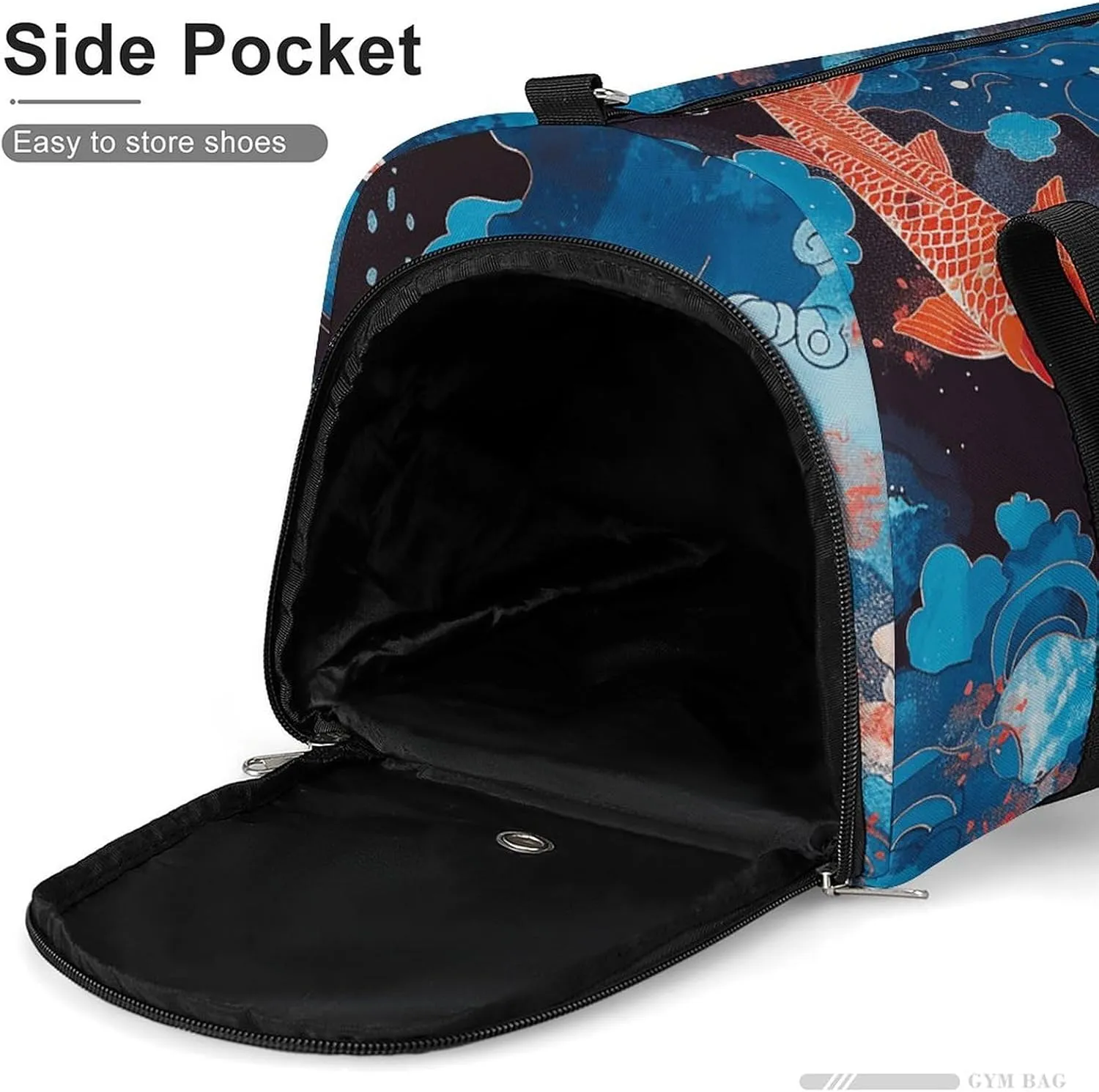 Gym Bag Dark Blue Landscape Duffel Bag for Men Women Overnight Bag with Shoe Compartment Workout Bags